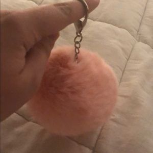 Fluff ball key chain with working clasp